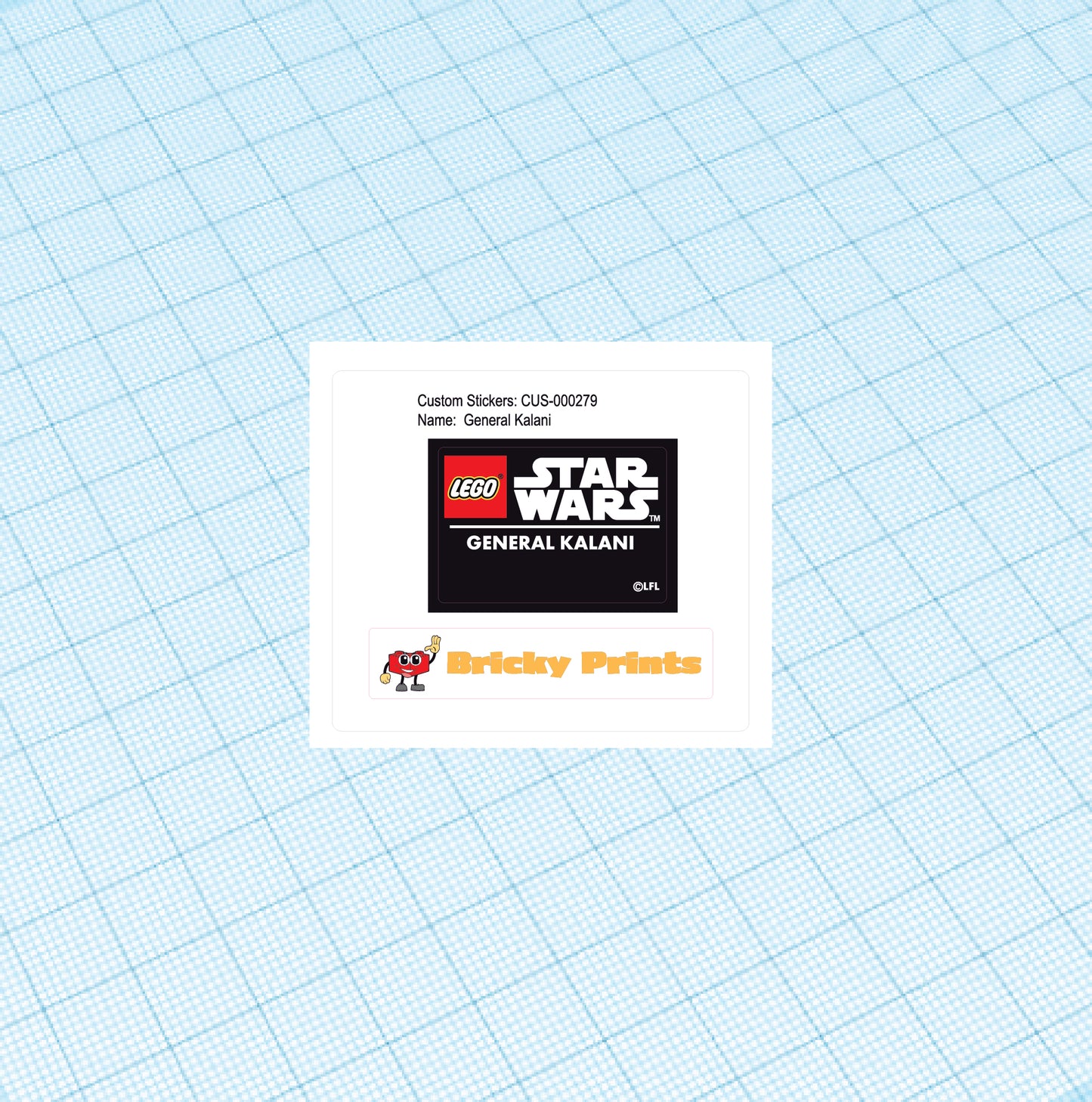 Custom Replacement Sticker Set: General Kalani