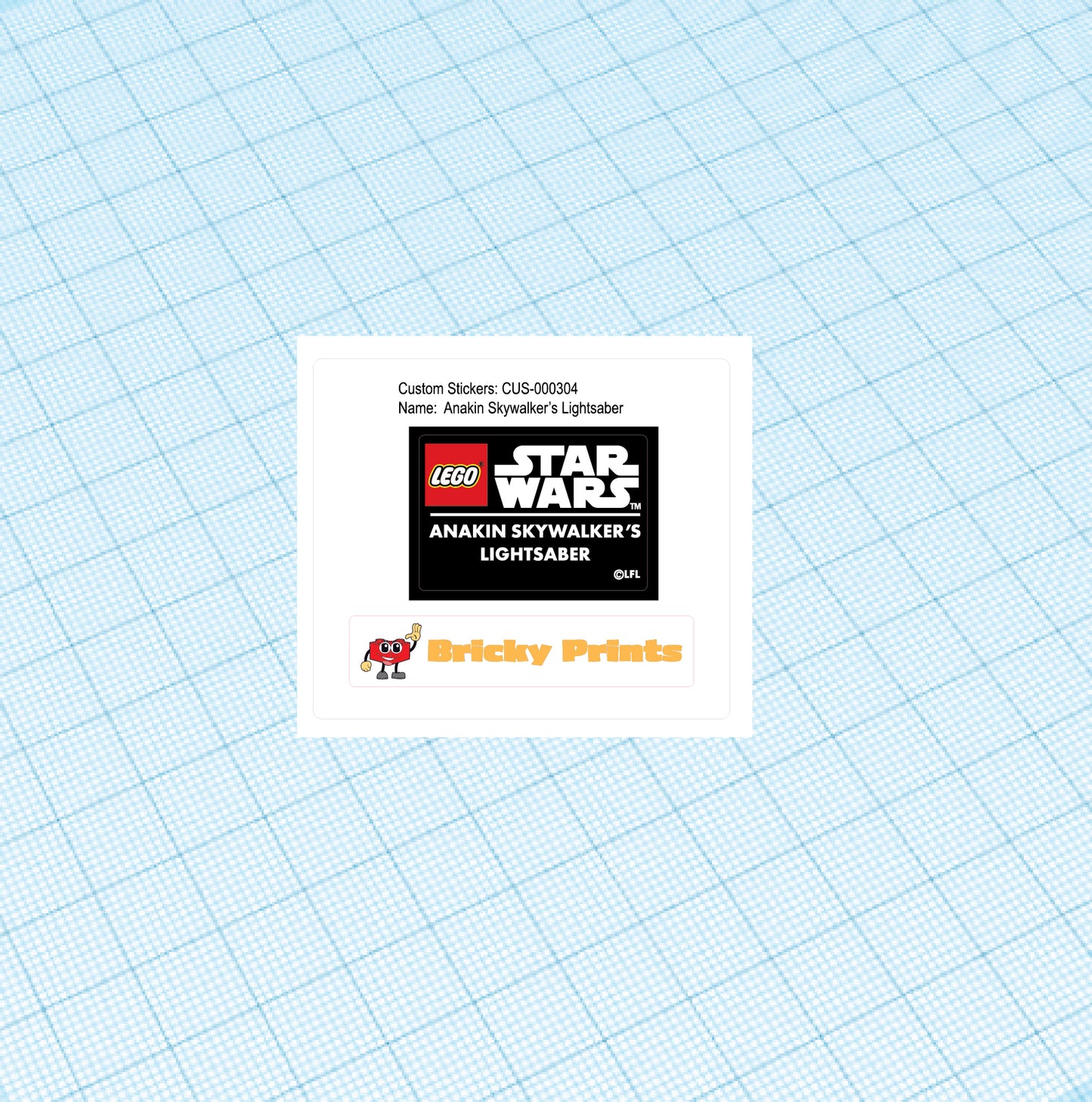 Custom Replacement Sticker Set: Anakin Lightsaber