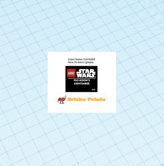 Custom Replacement Sticker Set: Plo Lightsaber