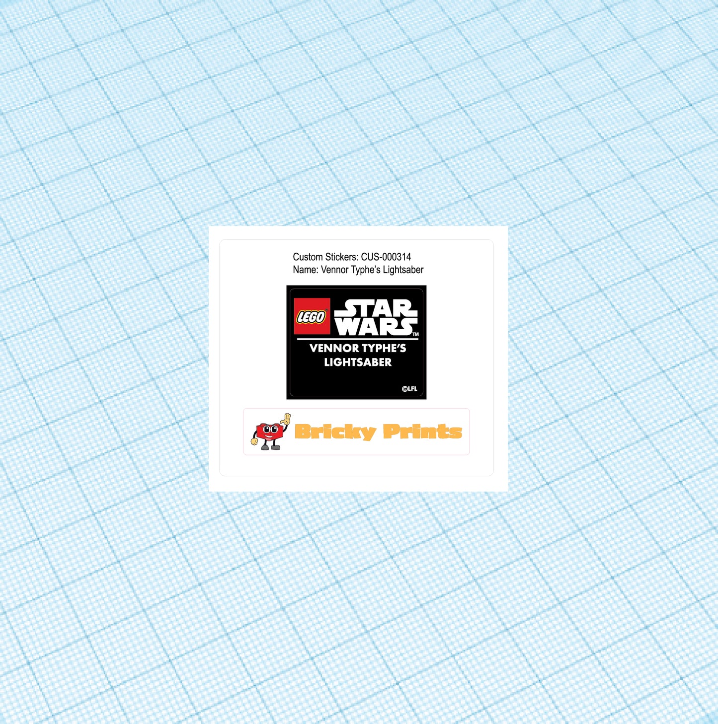 Custom Replacement Sticker Set: Vennor Lightsaber