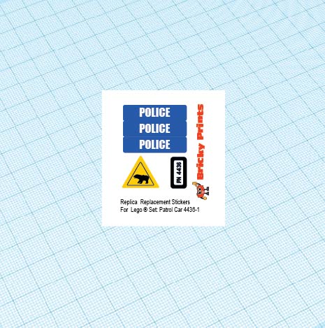 Replica Replacement sticker set: City Police 4436-1 - Patrol Car