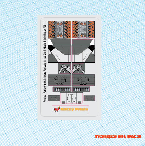Replica Replacement sticker Set: Darth Maul's Sith Infiltrator 7961