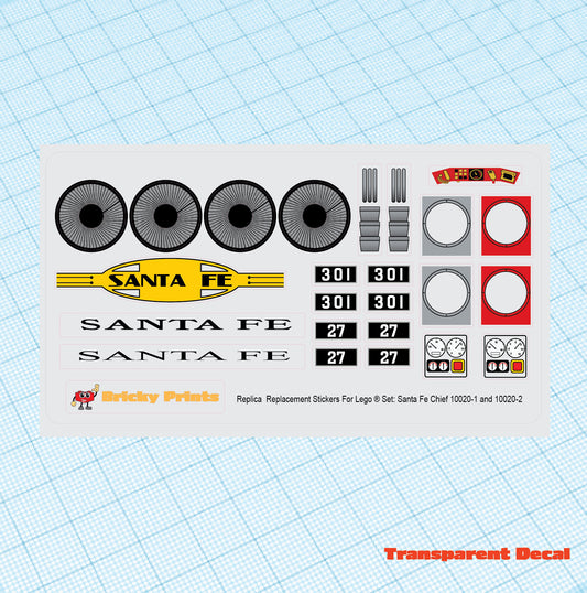 Replica Replacement sticker Set: 9 Volt SF Super Chief 10020-2