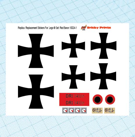 Replica Replacement sticker set: Sculpture 10024-1 Red Baron