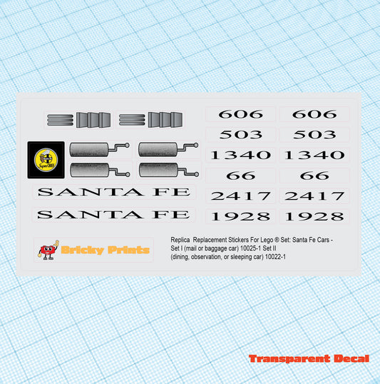 Replica Replacement sticker Set: 9 Volt SF Cars - Set I