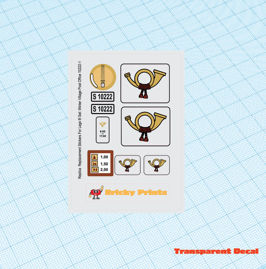 Replica Replacement sticker set: Creator Winter Village Post Office 10222