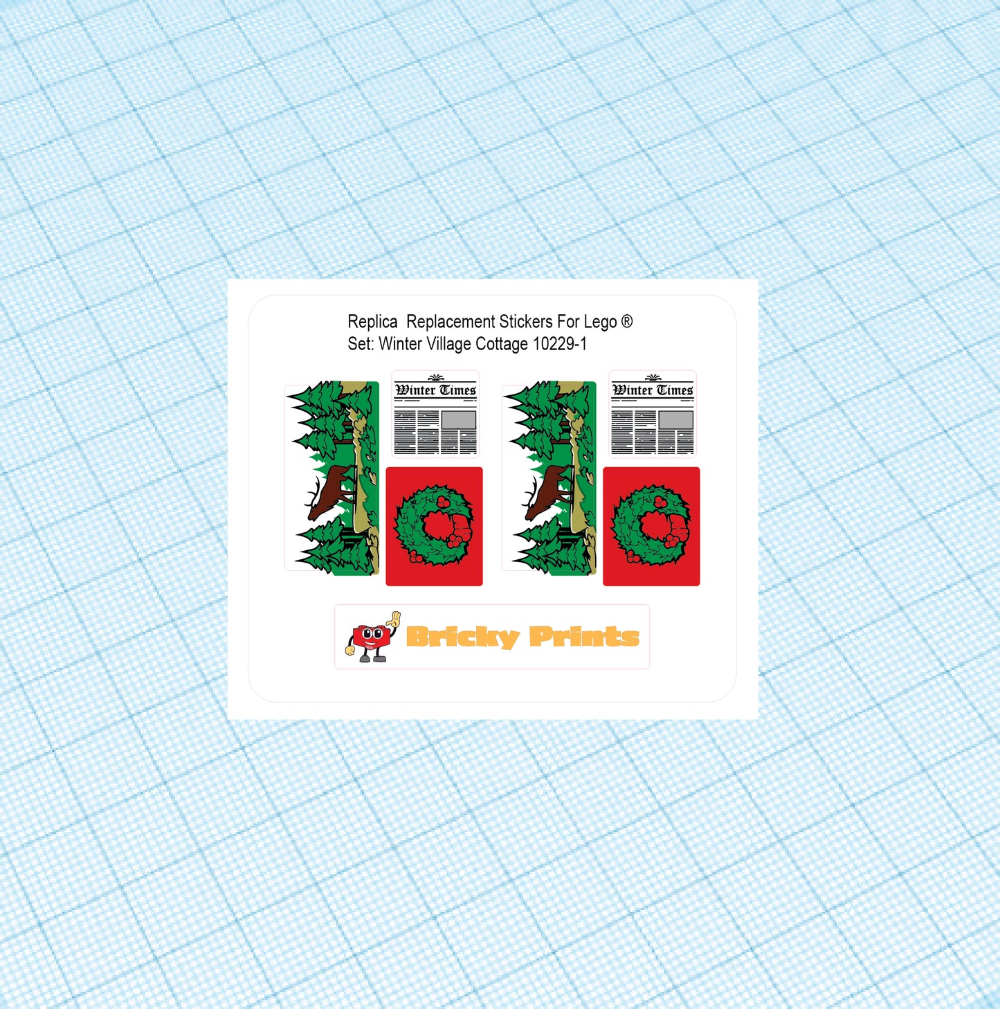 Replica Replacement sticker set: Creator Winter Village Cottage 10229