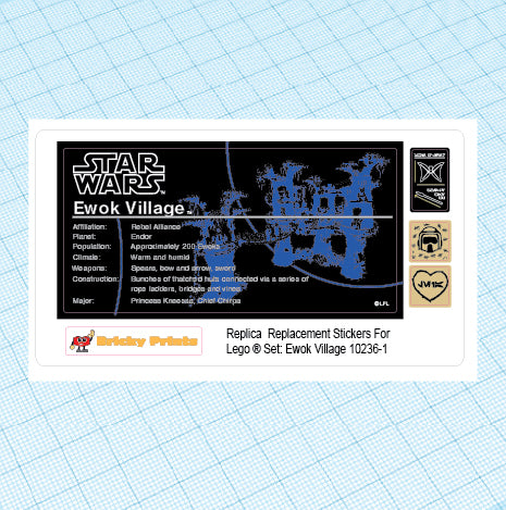 Replica Replacement sticker Set: Ewok Village UCS 10236