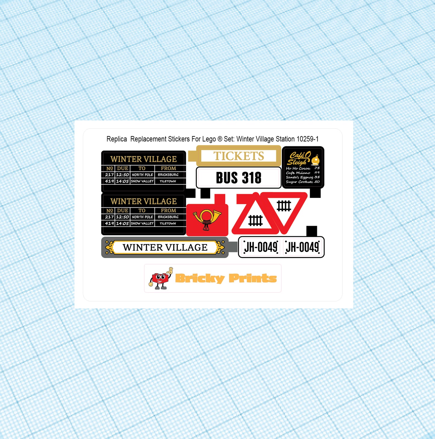 Replica Replacement sticker set: Creator Winter Village Station 10259