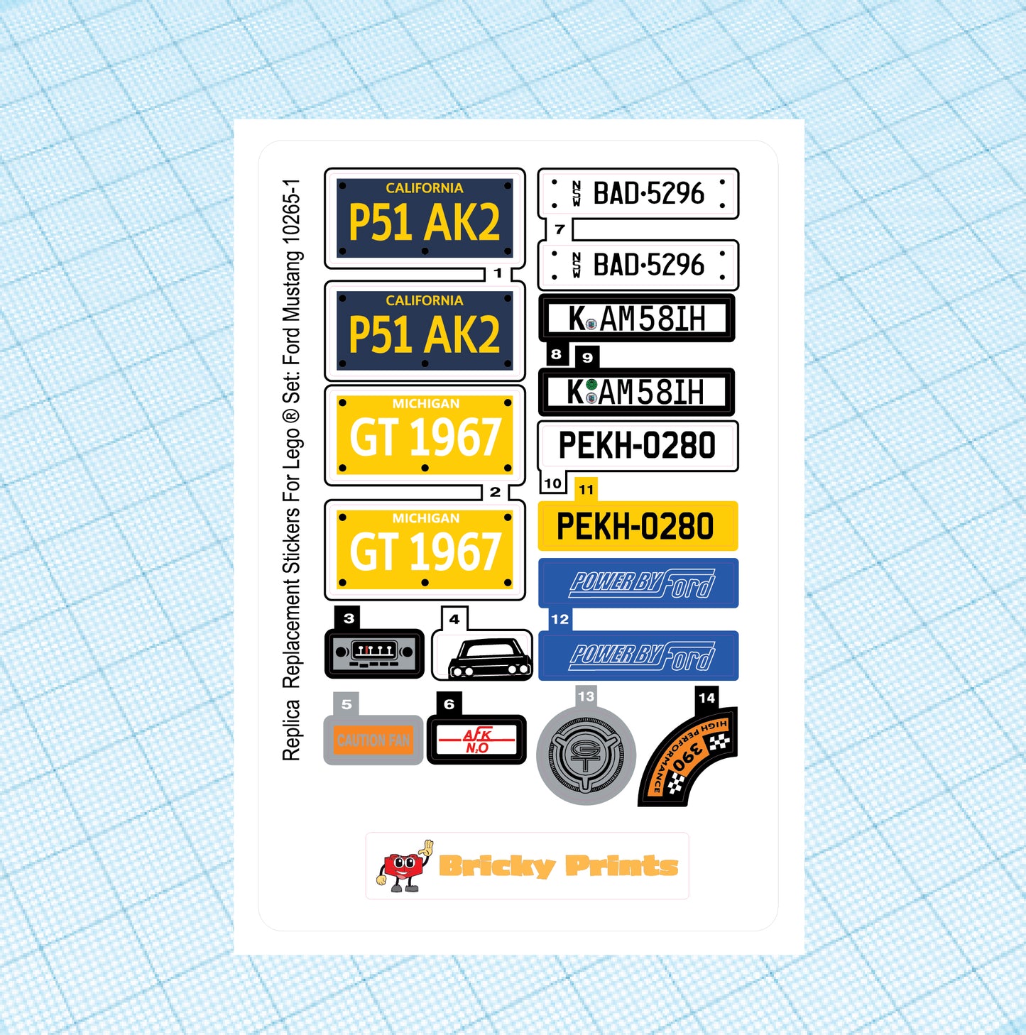 Replica Replacement sticker set: Creator Expert Traffic - FO MUS 10265-1