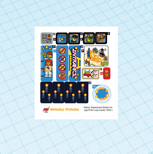 Replica Replacement sticker set: Creator Fairground Loop Coaster 10303