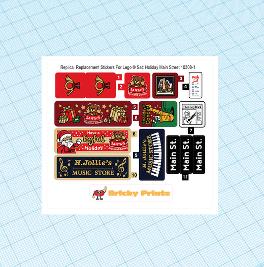 Replica Replacement sticker set: Creator Holiday Main Street 10308