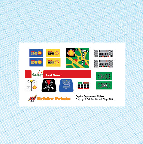 Replica Replacement sticker Set: Classic Town Jr Car Select Shop 1254