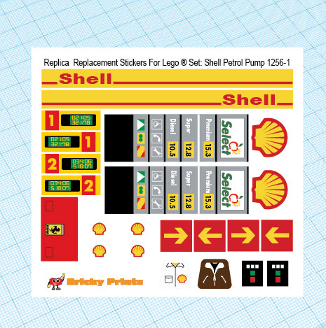 Replica Replacement sticker Set: Classic Town Jr Petrol Pump 1256