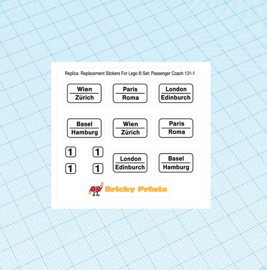 Replica Replacement sticker Set: 4.5 Volt Passenger Coach 131
