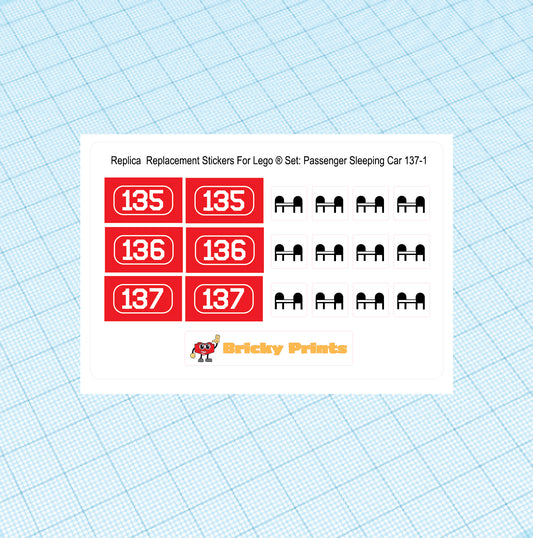 Replica Replacement sticker Set: 4.5 Volt Passenger Sleeping Car 137
