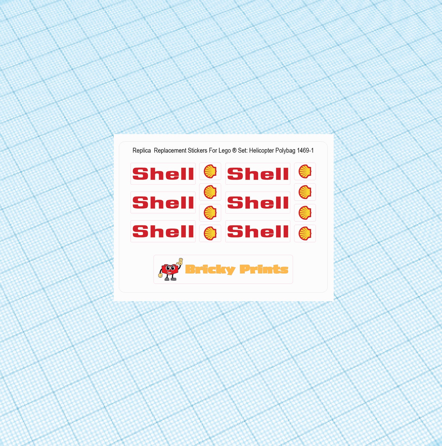 Replica Replacement sticker Set: Universal Building Sets Helicopter polybag 1469