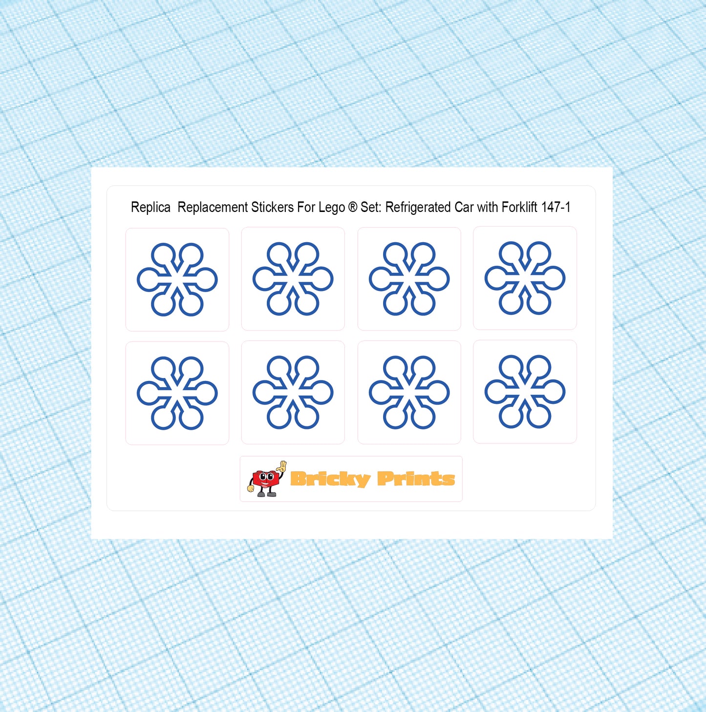 Replica Replacement sticker Set: 4.5 Volt Refrigerated Car with Forklift 147