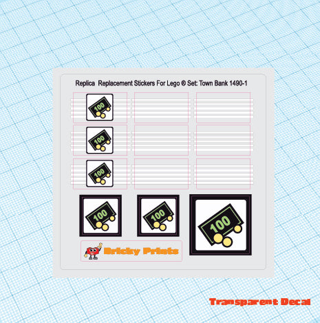Replica Replacement sticker set: Classic Town Traffic Town Bank 1490-1