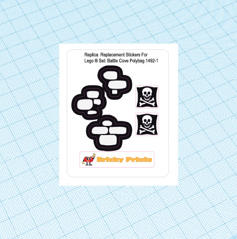 Replica Replacement sticker set: Pirates I Battle Cove polybag 1492