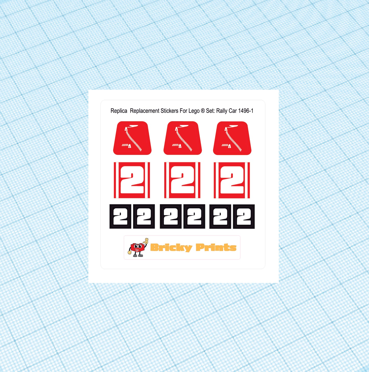 Replica Replacement sticker Set: Classic Town Race Rally Car 1496