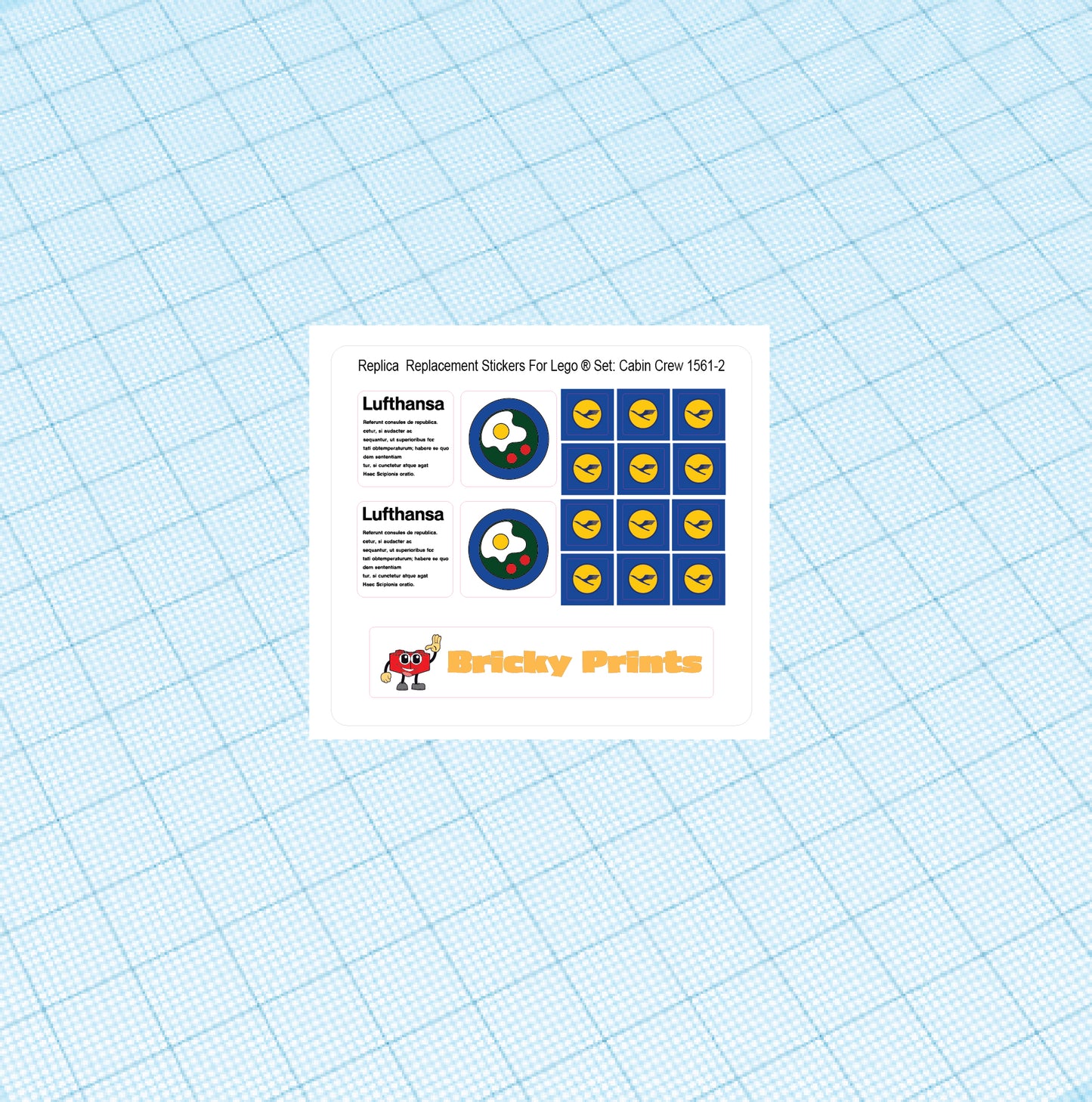 Replica Replacement sticker Set: Universal Building Sets Cabin Crew 1561-2
