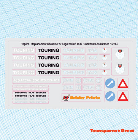 Replica Replacement sticker set: Classic Town Traffic Breakdown Assistance, Touring Club Schweiz Edition 1589-2