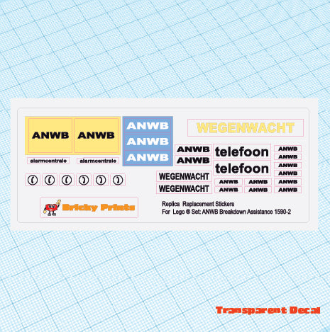 Replica Replacement sticker set: Classic Town Traffic ANWB Breakdown Assistance 1590-2