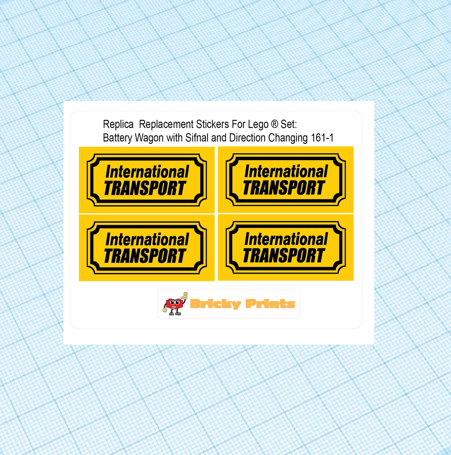 Replica Replacement sticker Set: 4.5 Volt Battery Wagon 161