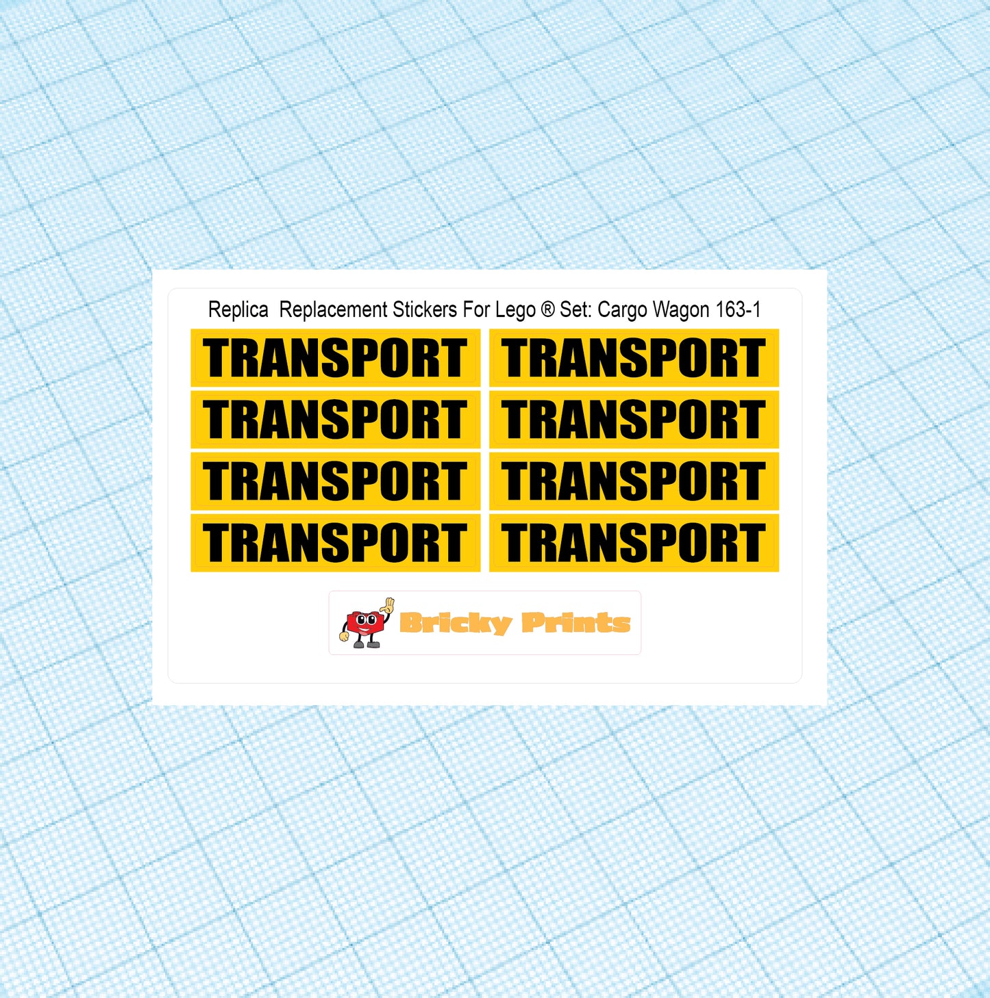 Replica Replacement sticker Set: 4.5 Volt Cargo Wagon 163