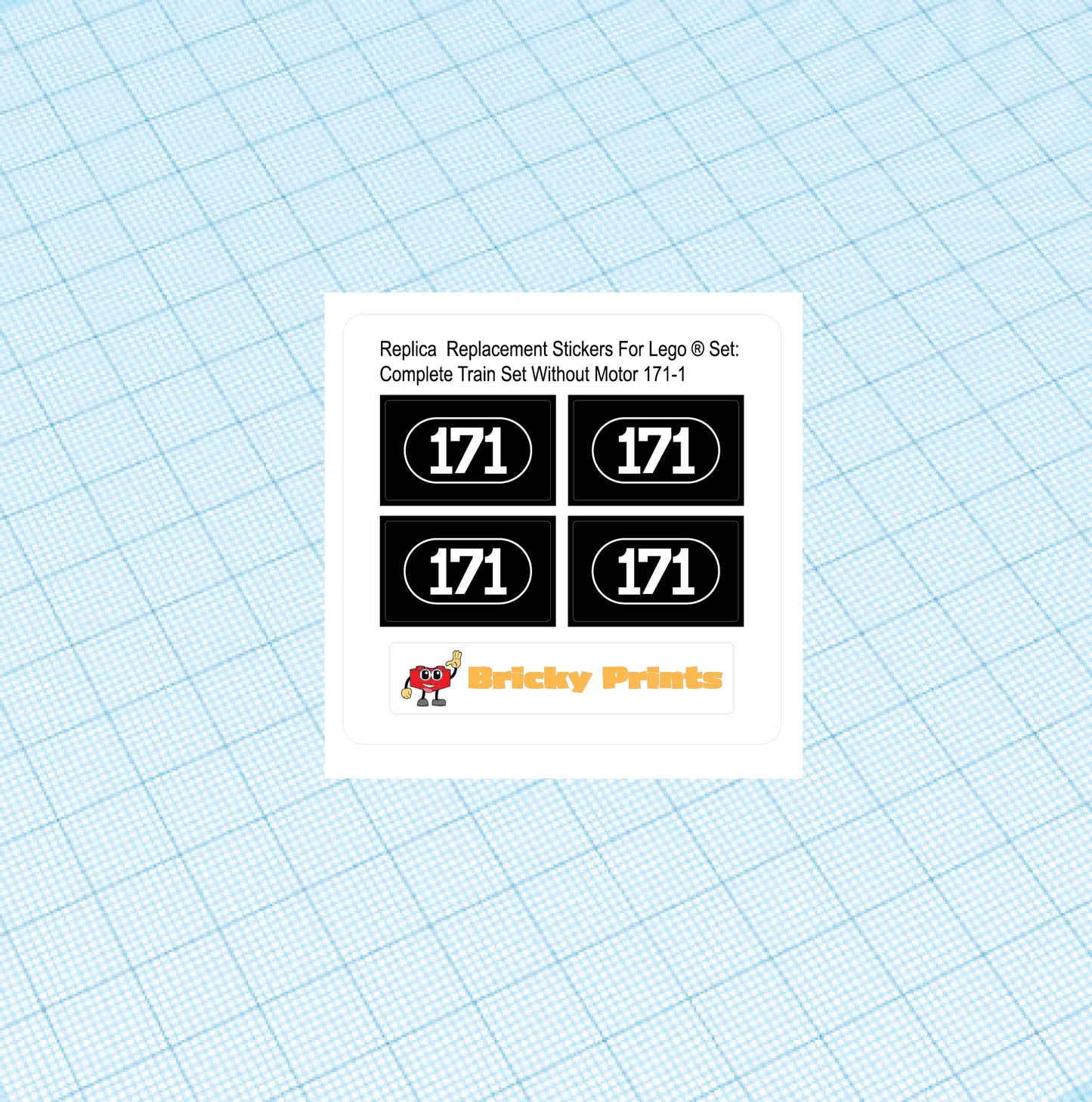 Replica Replacement sticker Set: 4.5 Volt Complete Train Set Without Motor 171