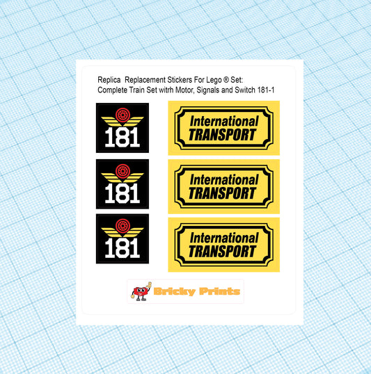 Replica Replacement sticker Set: 4.5 Volt Complete Train Set with Motor, Signals and Switch 181