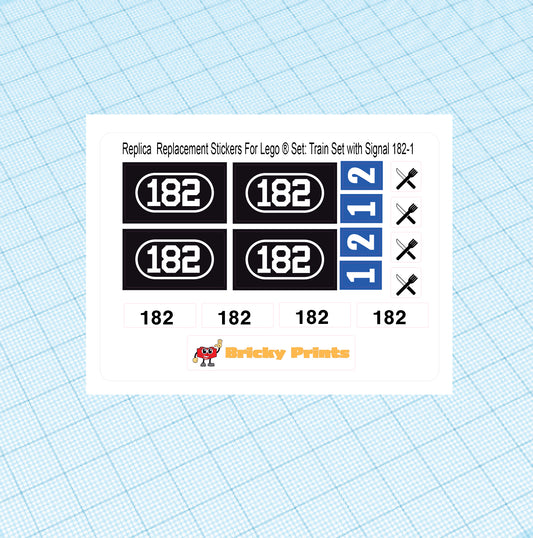 Replica Replacement sticker Set: 4.5 Volt Train Set with Signal 182