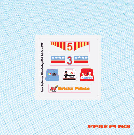 Replica Replacement sticker Set: Classic Town Race Rally Racer 1821