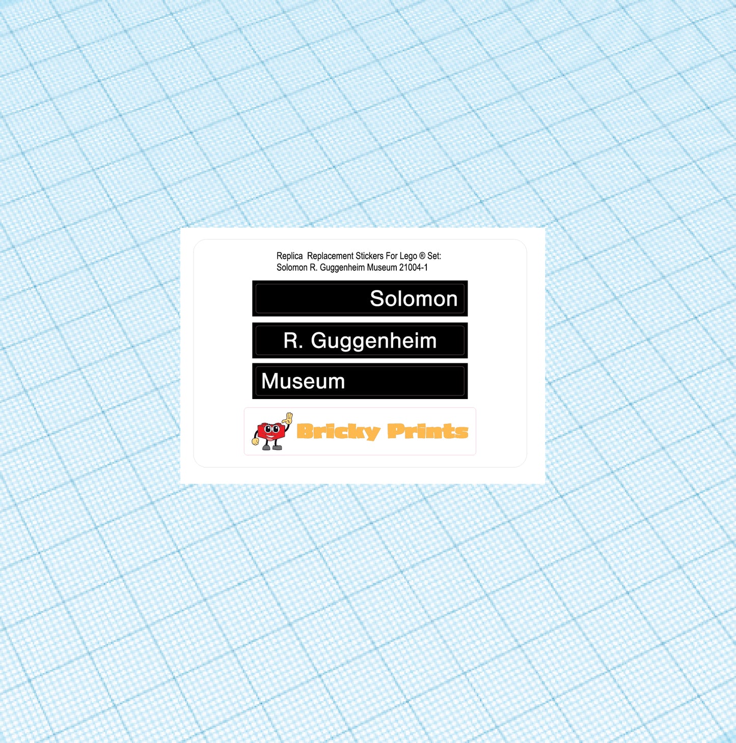 Replica Replacement sticker Set: Architecture Solomon R. Guggenheim Museum 21004