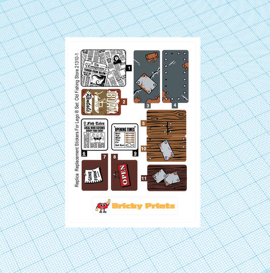 Replica Replacement sticker Set: Old Fishing Store 21310