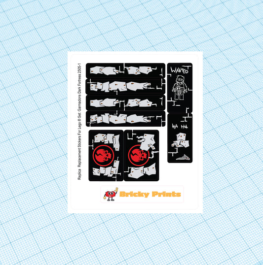 Replica Replacement sticker set: Garmadon's Dark Fortress 2505