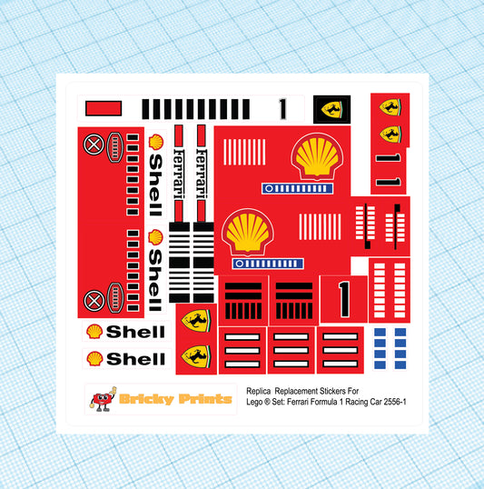 Replica Replacement sticker Set: Model Team F1 Racing Car 2556-1