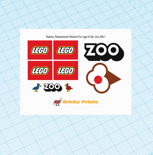 Replica Replacement sticker Set: Universal Building Sets Zoo 258