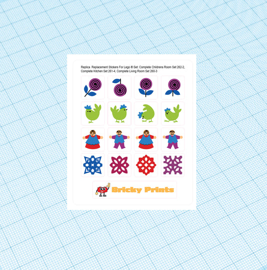 Replica Replacement sticker Set: Homemaker Complete Children's Room Set 262-2
