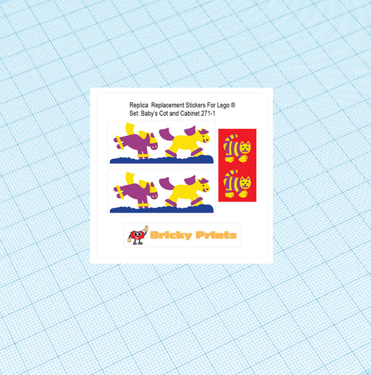 Replica Replacement sticker Set: Homemaker Baby's Cot and Cabinet 271