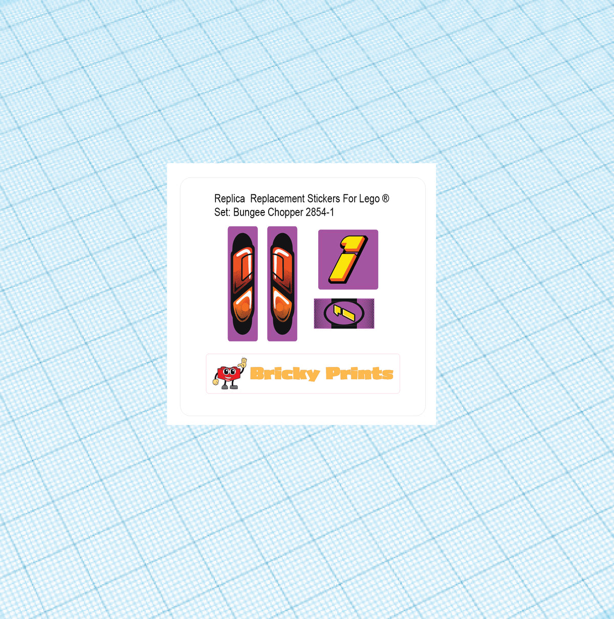 Replica Replacement sticker Set: Technic Competition Bungee Chopper 2854