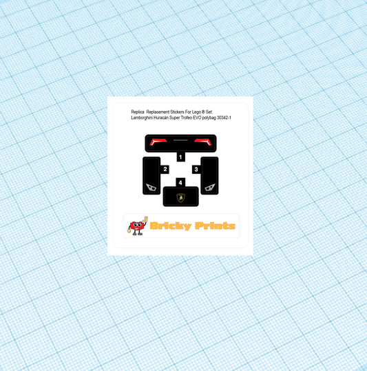 Replica Replacement sticker set: Speed Champions Lamb Hura EVO polybag 30342
