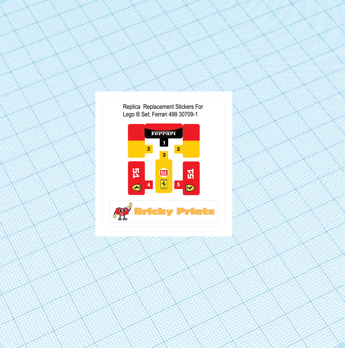 Replica Replacement sticker set: Speed Champions 499P 30709-1