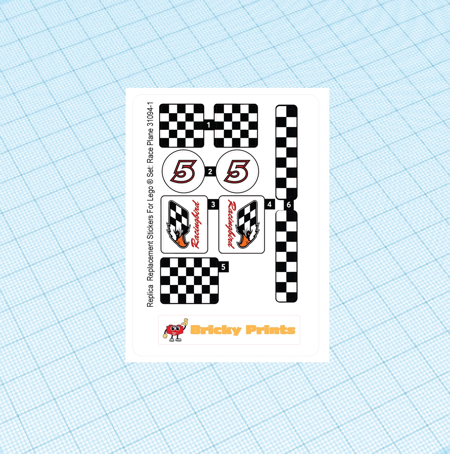 Replica Replacement sticker set: Creator Race Plane 31094