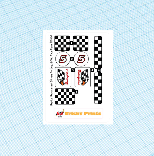 Replica Replacement sticker set: Creator Race Plane 31094