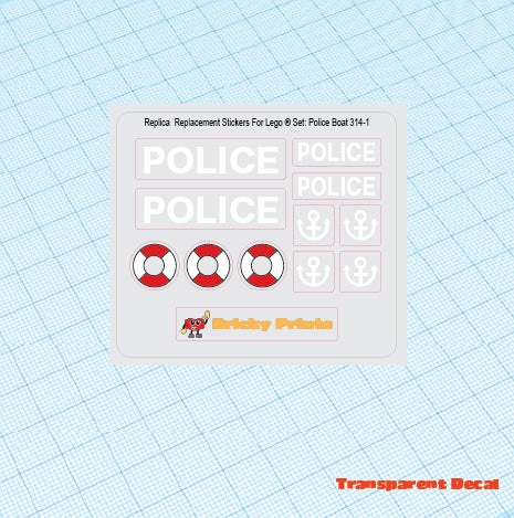 Replica Replacement sticker set: Boats - Police Boat 314
