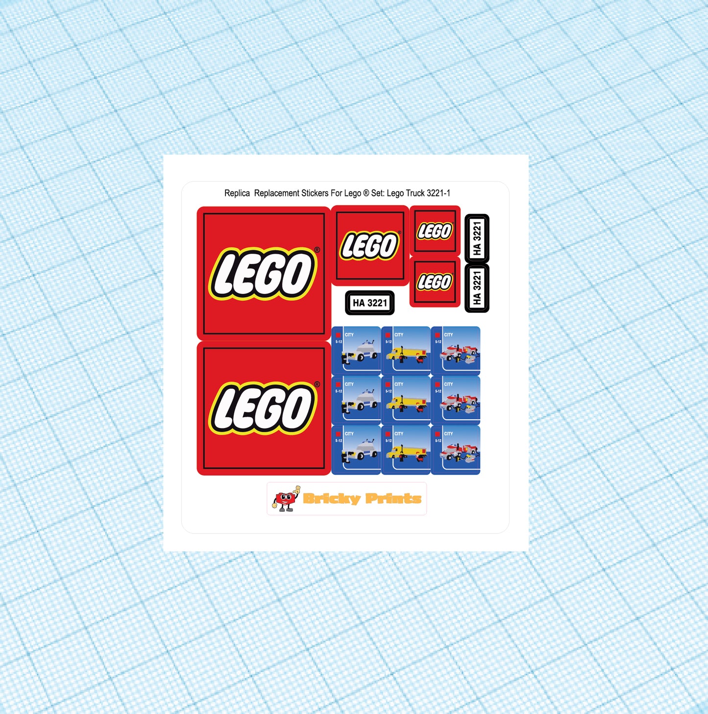 Replica Replacement sticker Set: City Traffic Truck 3221