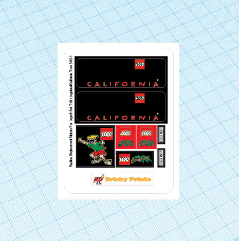 Replica Replacement sticker set: Classic Town Traffic Legoland California Truck 3442