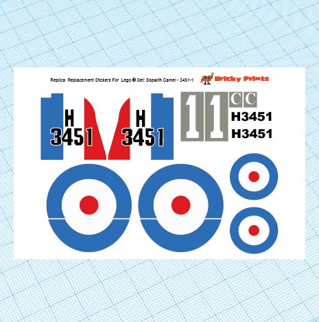 Replica Replacement sticker set: Sculpture 3451-1 Sopwith Camel